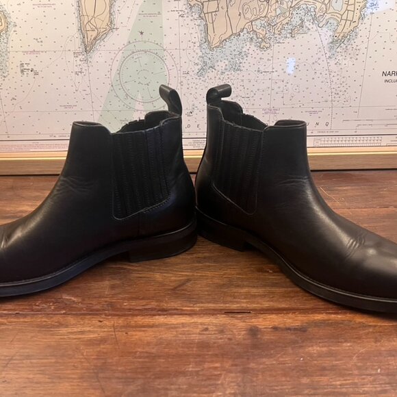 Massimo Dutti Mens Black Leather Stretch Ankle Boot EU 40 main image 13